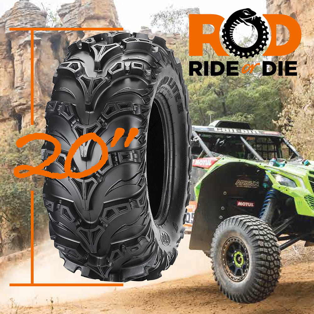 Ride or Die Tire's main product collection photo for 20" tall overall height ATV, Quad, and UTV tires.