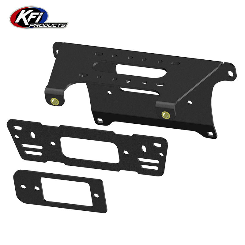 Polaris Ranger Brutus, Crew 570, 900, XP1000, Diesel, and Gravely Atlas JSV UTV winch mounting plate bracket by KFI, offered with free shipping, Part #101345.