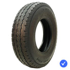 Angled view of the Heavy Duty KR18 H/D Loadstar Karrier Radial tire by Kenda, featuring Load Range F (LRF) 12-Ply construction with 3,960 pound load rating, Item #10501 and Part #09R182358516F, offered with free shipping from Ride or Die Tire.