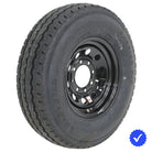 Kenda KR18 H/D Radial Load Range F 235/85R16 12-Ply Steel Belted Radial ST trailer tire mounted assembly on black steel MOD wheel with 8x6.5 bolt pattern, offered with free shipping by Ride or Die Tire at unbeatable prices, part numbers 20799 and 10501.