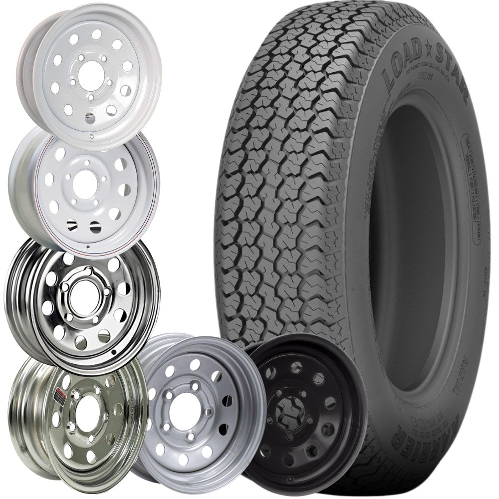 Kenda Loadstar Bias K550 Trailer Tire and 13" MOD Steel Trailer Wheel Combo  - Pick Your Color