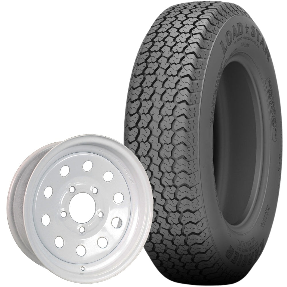 Kenda Loadstar Bias K550 Trailer Tire and 13" MOD Steel Trailer Wheel Combo  - White