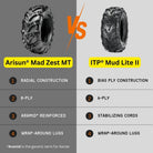 Arisun Mad Zest MT compared to ITP Mud Lite II