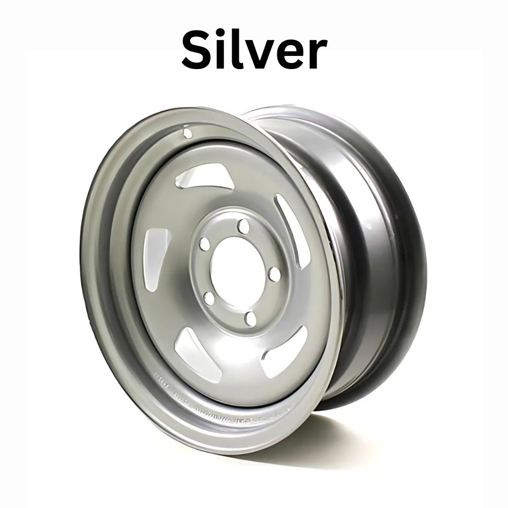 Dexstar Silver Directional Steel Trailer wheel angled