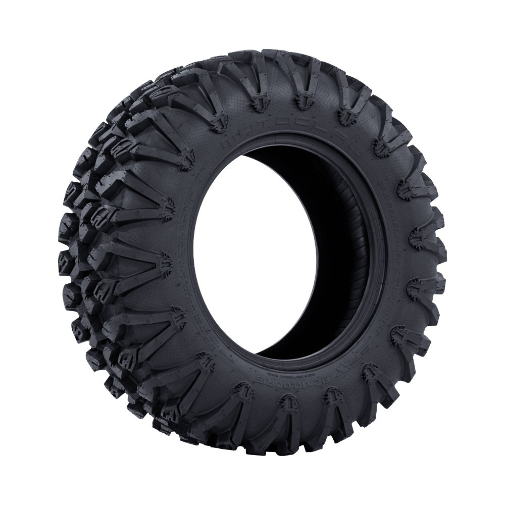 EFX MotoClaw tire on side angle with white background