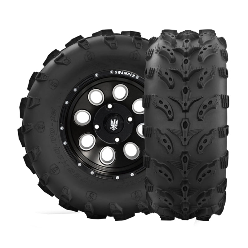 Pair of Interco Swamp Lite ATV and UTV tires showing both tread pattern and sidewall features.