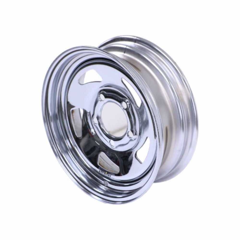 Dexstar Chrome Directional steel trailer wheel angled