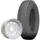Kenda Loadstar Bias K550 Trailer Tire and 13" MOD Steel Trailer Wheel Combo  - White w/ Stripes