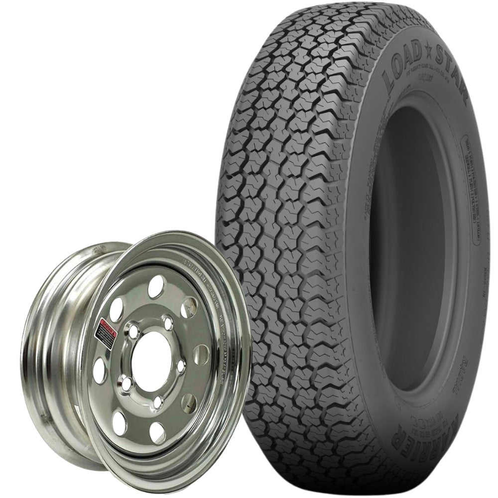 Kenda Loadstar Bias K550 Trailer Tire and 13" MOD Steel Trailer Wheel Combo  - Chrome