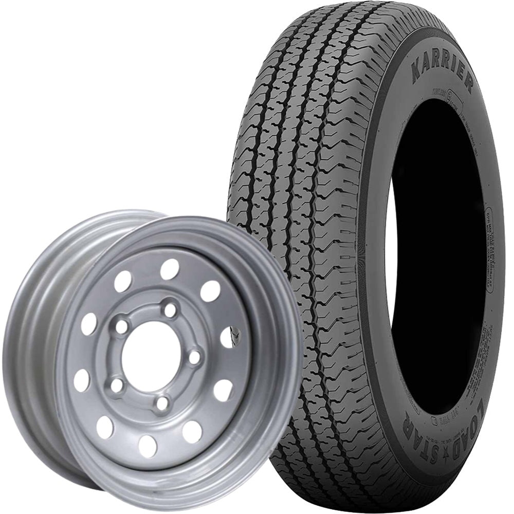 Kenda® Karrier Radial Trailer Tire (KR03) and 13" MOD Steel Trailer Wheel Combo - Silver Wheel