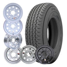 Kenda® Karrier (KR35) ST205/75R15 Radial Trailer Tire (Load Range C) - 15"x5" Steel MOD Wheel (5 on 5.0 Bolt Pattern)- wheel color options