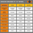 Arisun Bruiser VT Tire Specifications- 14" Rim