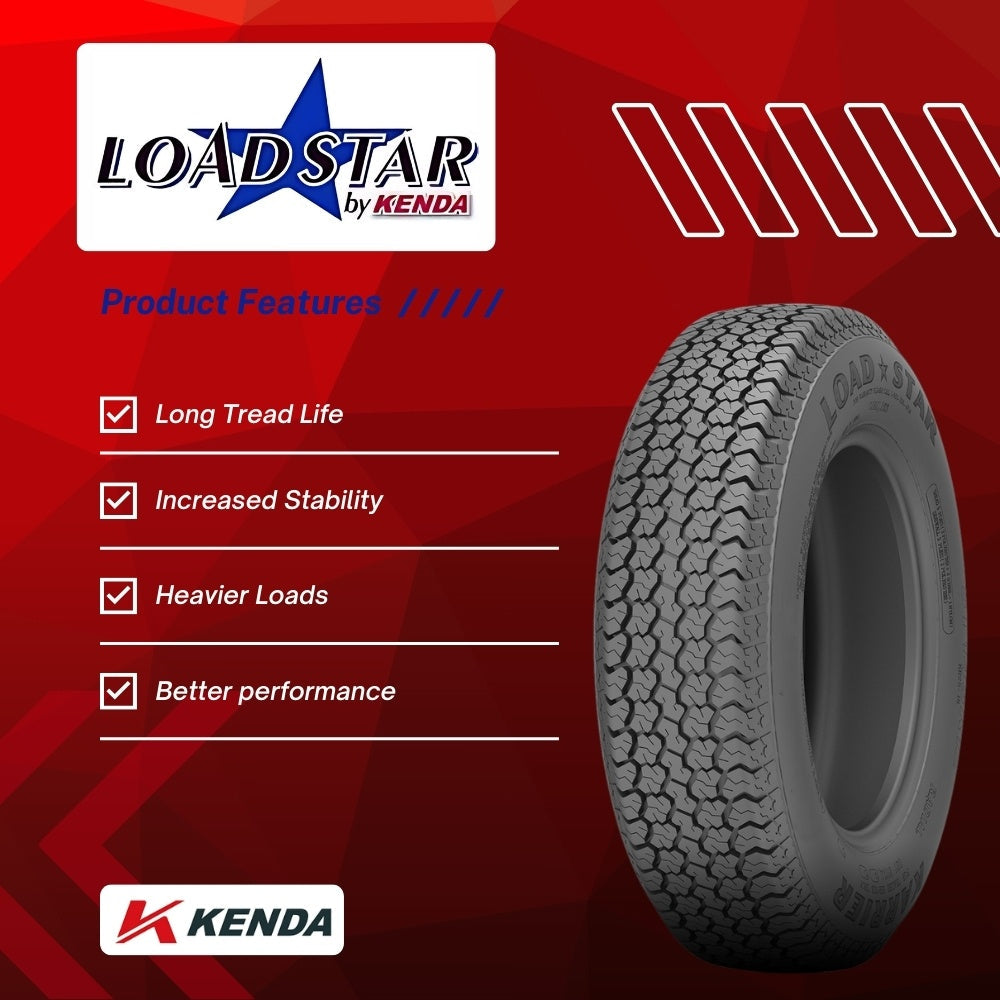 Durable and rugged Kenda Loadstar replacement trailer tire highlights