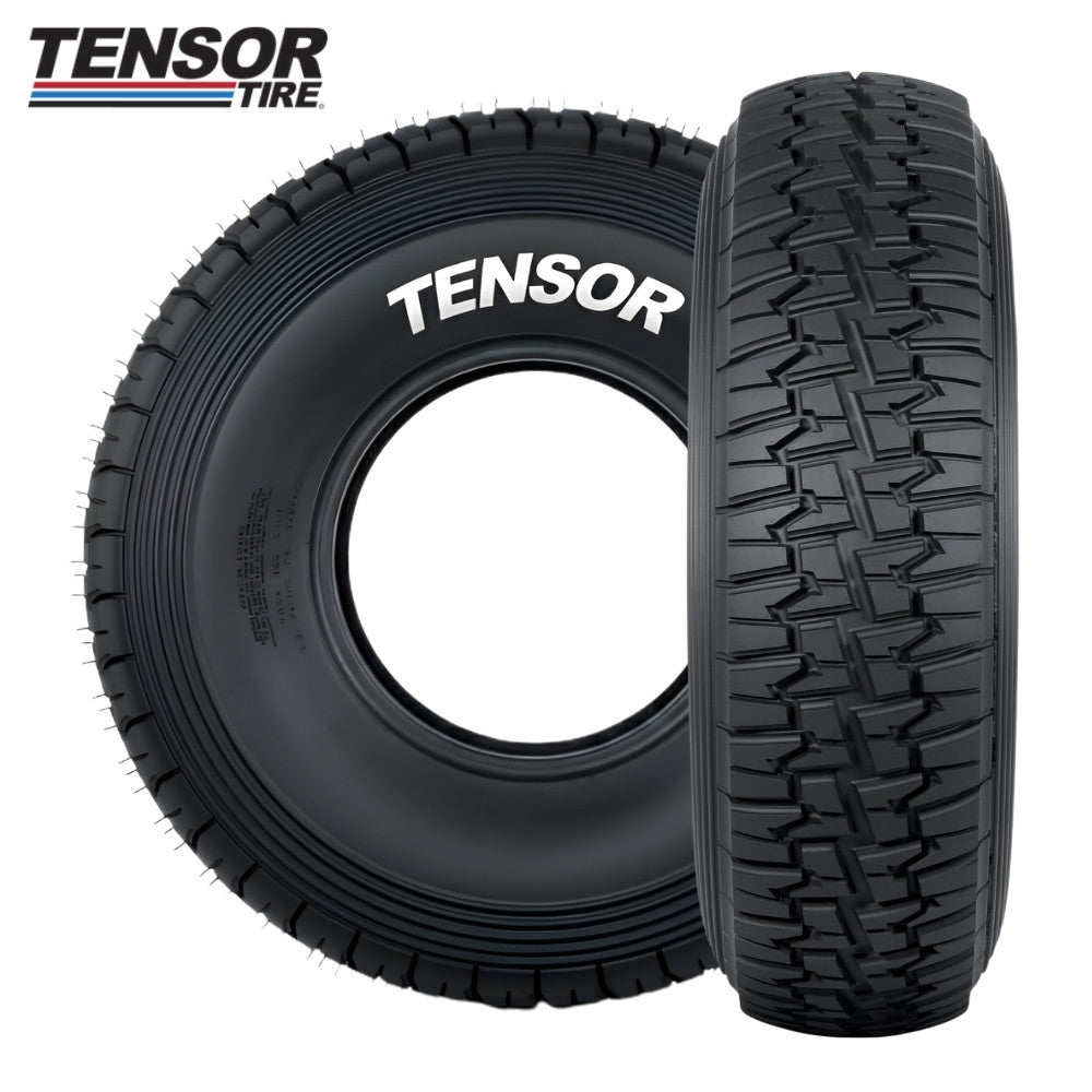 Two Tensor Desert Series Race tires with Tensor Tire logo