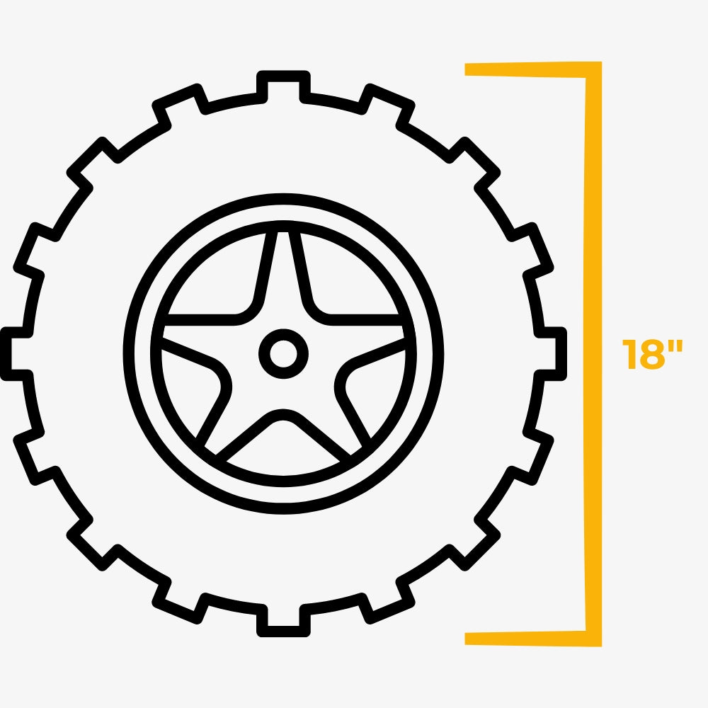 ATV & UTV tires with 18" diameter for 8" wheels diagram