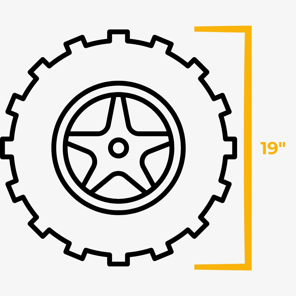 ATV & UTV tires with 19" diameter for 8" wheels diagram