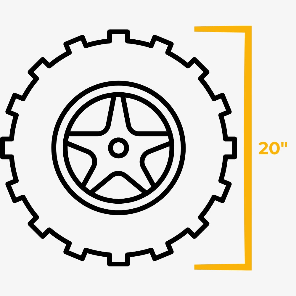 ATV & UTV tires with 20" diameter for 8" wheels diagram