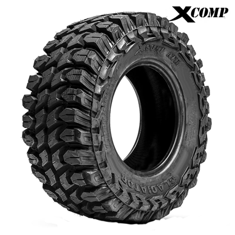 Real product photo of angled high performance 10-ply steel belted radial (SBR) NHS-rated all-terrain UTV and SXS high performance segmented mold technology tire, available in 14" and 15" rim sizes, all offered with free shipping.