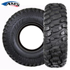 Main product photo of the AMS M2 Evil radial UTV and Side-by-Side All Terrain tires in 6-ply or 8-ply construction, with high traction, long wearing tread design, available in all popular sizes in 12", 14", and 15" wheel diameters, all offered with free shipping.