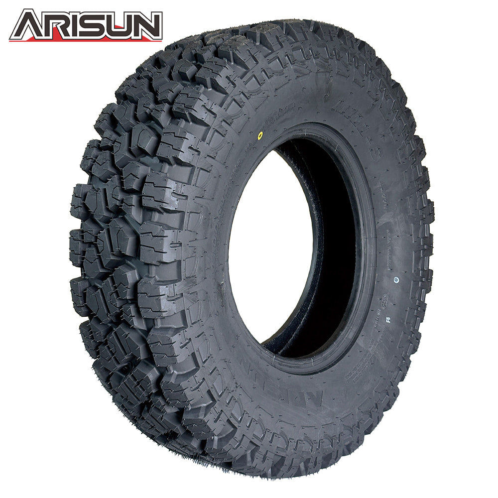 Main product photo of the street and pavement friendly 25x8-12 and 25x10-12 all-terrain utv and atv 6-ply nylon radial tire by Arisun, the AR77 Mill-S model, offered with fast and free shipping from Ride or Die Tire.