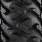 Close up view of the tread pattern and lug design of the new ITP Terra Cross R/T all-terrain radial UTV and ATV tire designed for hard pack, medium pack, and soft pack terrains.