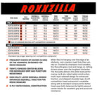 Size, feature, and application chart for the ML7 Maxxis Roxxzilla high performance UTV tire sold by Ride or Die Tire, offering FREE SHIPPING on all products.