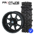 27 Inch Frontline 556 Matte Black wheel and ACP UTV wheel and tire combo bundle.