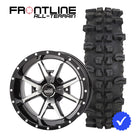 30 Inch Frontline 556 Gloss Black / Machined wheel and ACP UTV wheel and tire combo bundle.