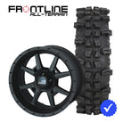 14 Inch Frontline 556 Matte Black wheel and 30" ACP UTV wheel and tire combo bundle.