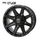 Gloss black Frontline 308 15" UTV wheel available in 4/137 and 4/156 bolt patterns with either 4+3 or 5+2 backspacing (+5 or +10mm), sold with fast and free shipping by Ride or Die Tire.