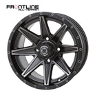 Matte Dark Tint Frontline 308 15" UTV wheel available in 4/137 and 4/156 bolt patterns with either 4+3 or 5+2 backspacing (+5 or +10mm), sold with fast and free shipping by Ride or Die Tire.
