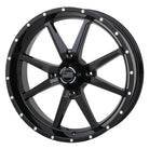 Angled view of the 20x6.5 Frontline 556 UTV wheel in gloss black finish.