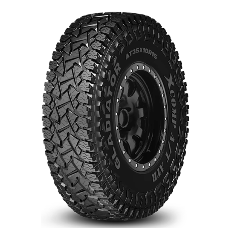 CGI view of the Gladiator X-Comp A/T ATR 10-ply all-terrain-high-performance UTV and SXS tire available in 33" and 35" sizes.