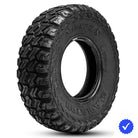 Angled view of the high performance steel belted radial 10-Ply Gladiator X-Comp R/S UTV and SXS racing tire in all-terrain style, with 95N load and speed index, featuring tough 10-ply construction and 15/32nds tread depth, offered with 100% free replacement warranty by American Pacific Industries (API), sold with free shipping.