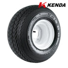 Angled view of an individual mounted Kenda Hole-N-1 wheel and tire assembly.