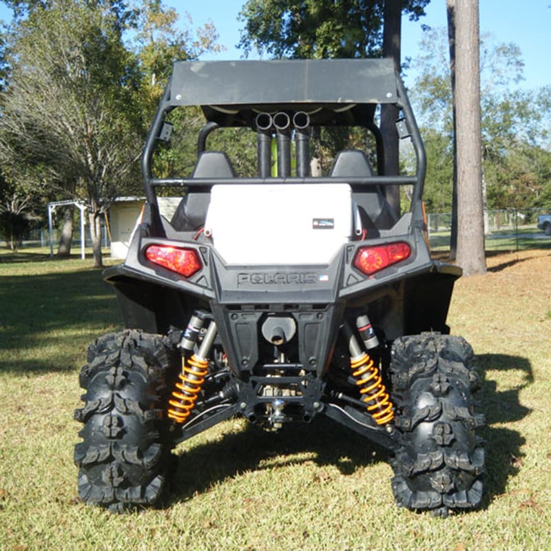 Black Mamba off road extreme duty tires mounted on Polaris Side-by-side.