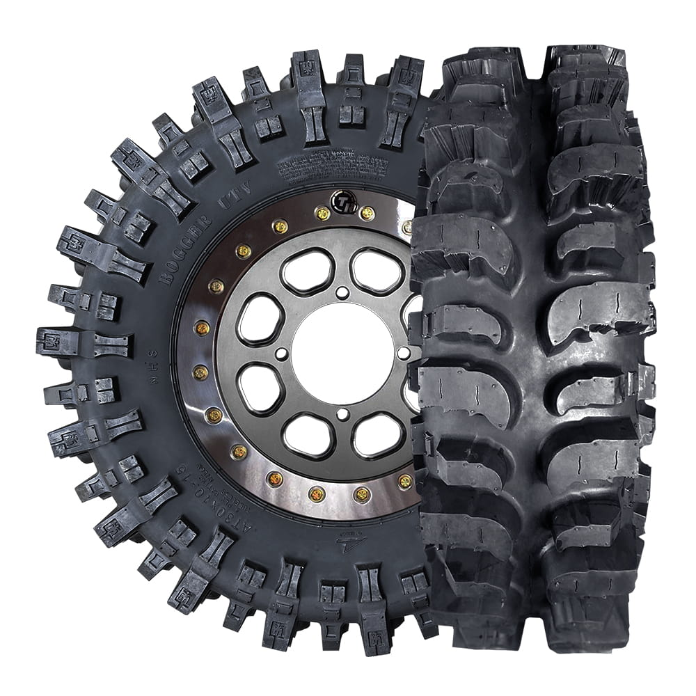 Interco Bogger UTV tire 30x10-15 tread pattern and heavy duty sidewall view.
