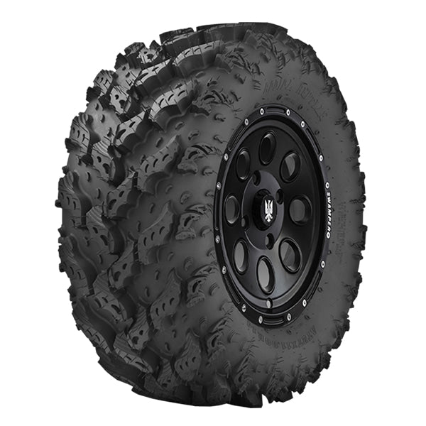 Interco Reptile Radial UTV, ATV, and SxS 6-Ply tire available in 12, 14, 17, and 20 inch wheel sizes, featuring high speed handling, low speed precision, 1-inch tread depth, and sizes ranging from 25" to 30" tall, offered with free shipping.