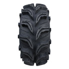 Close-up view of tread pattern and large deep lugs on Vampire 2 UTV, SxS, and ATV 6-ply tire.