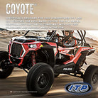Promotional photo highlighting the features of the ITP Coyote radial UTV and SXS tire.