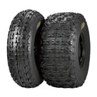 Front and rear ITP Holeshot XCT quad high performance knobby tires.