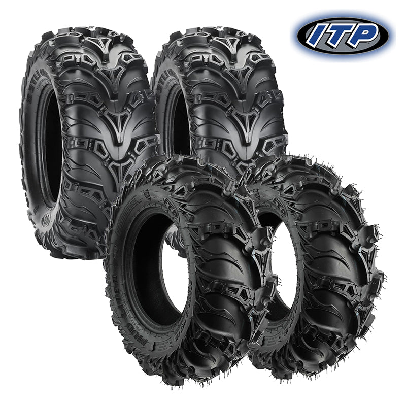 Save money by buying a complete bundle set of 4 ITP Mud Lite II ATV/UTV and utility mud all-terrain 6-ply tires, offered in popular combo sizes, and all available with fast and free shipping and Made in the USA.