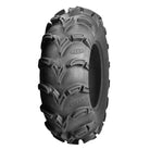Angled view of ITP Mud Lite XL front tire designed for ATV and UTV mud and all terrain use - 6-ply heavy duty construction.