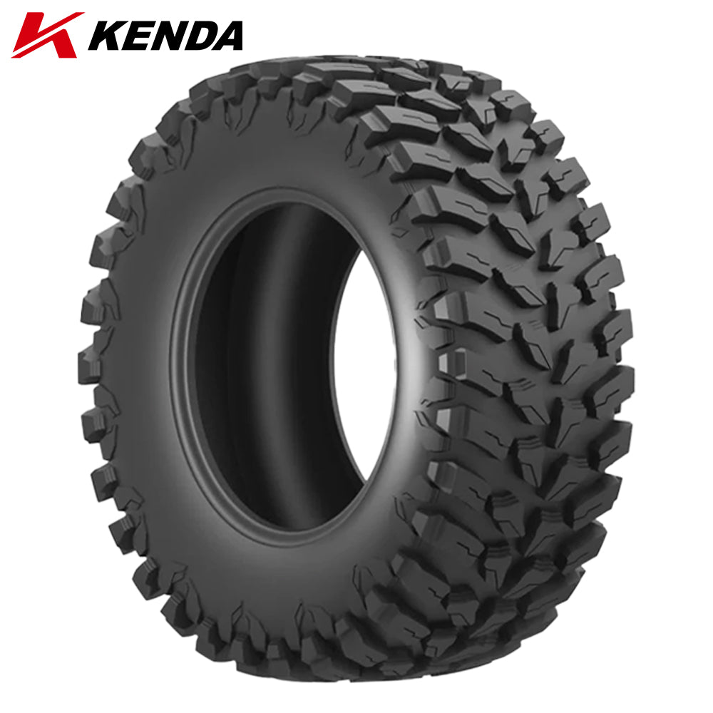 Brand new Kenda K3213 Cross Trail 8-ply Radial UTV and SXS tire designed for rock, hard pack, and medium terrain, featuring directional high performance stepped tread blocks and fast speed rating, offered for sale by Ride or Die Tire.