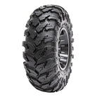 Angled view of Maxxis MU521 front UTV and SxS tire, available in 12" and 14" wheel sizes with durable bias or radial constructin and offered with free shipping.