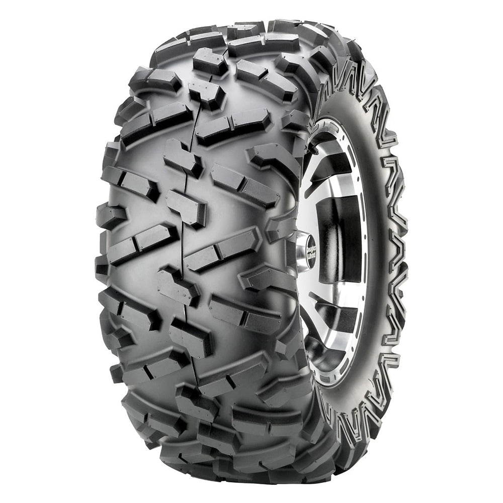 Mounted Maxxis Bighorn ATV/UTV and side-by-side replacement 6-ply radial tires, designed for 11", 12", and 14" diameter rims.