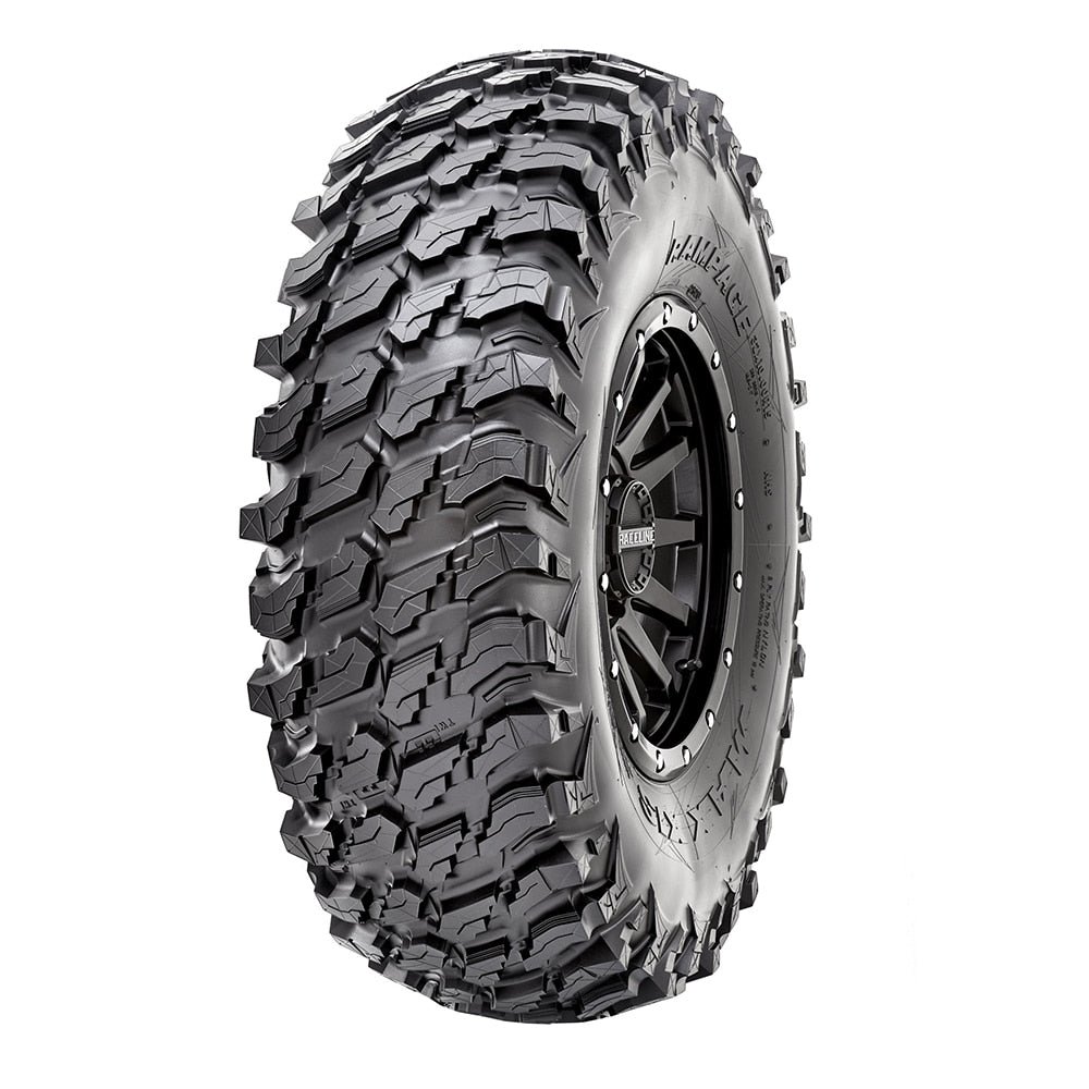 High performance Maxxis Rampage side by side and UTV radial 8-ply tire designed for 14" and 15" diameter wheels, offered with free shipping.