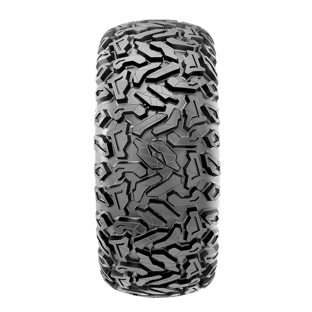 View of the industrial all-purpose work 6-ply bias rear tire designed for UTVs and ATVs, model Maxxis Workzone, offered with free shipping by Ride or Die Tire.