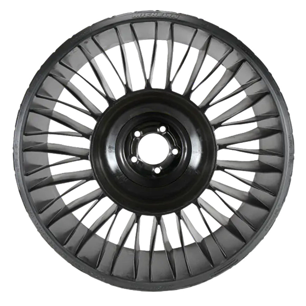 Full sidewall view of the Michelin X®Tweel in 26x12n12 size designed for a large variety of zero turn ZTR mowers, garden tractors, and small UTVs, featuring poly-spoked design for improved hill handling and lateral stability.