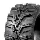 Close up view of the tread and lug pattern details of the new Mud Lite XTR radial off road UTV tire showing the lug pockets and multi-angle v-shaped directional pattern.